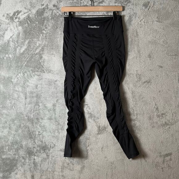 Sweetflexx Resistance Leggings Size 8 Black Women’s 4 bands - Picture 3 of 8